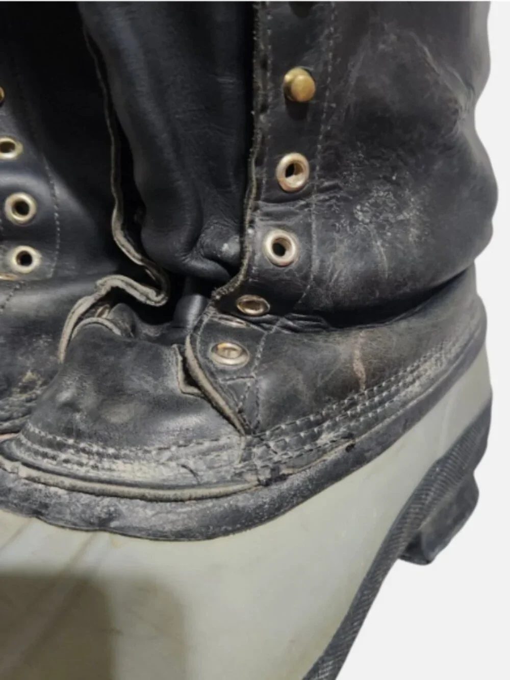 Whites Snow Pac Boots Mens Size 10 Leather Rubber Lace Up Knee High